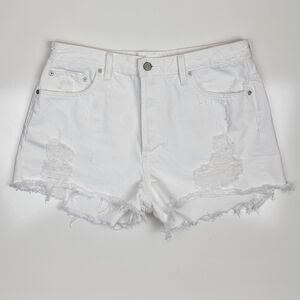 Boyish CODY Distressed High Waist Button Up Shorts 30